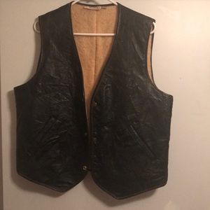 Real leather vest